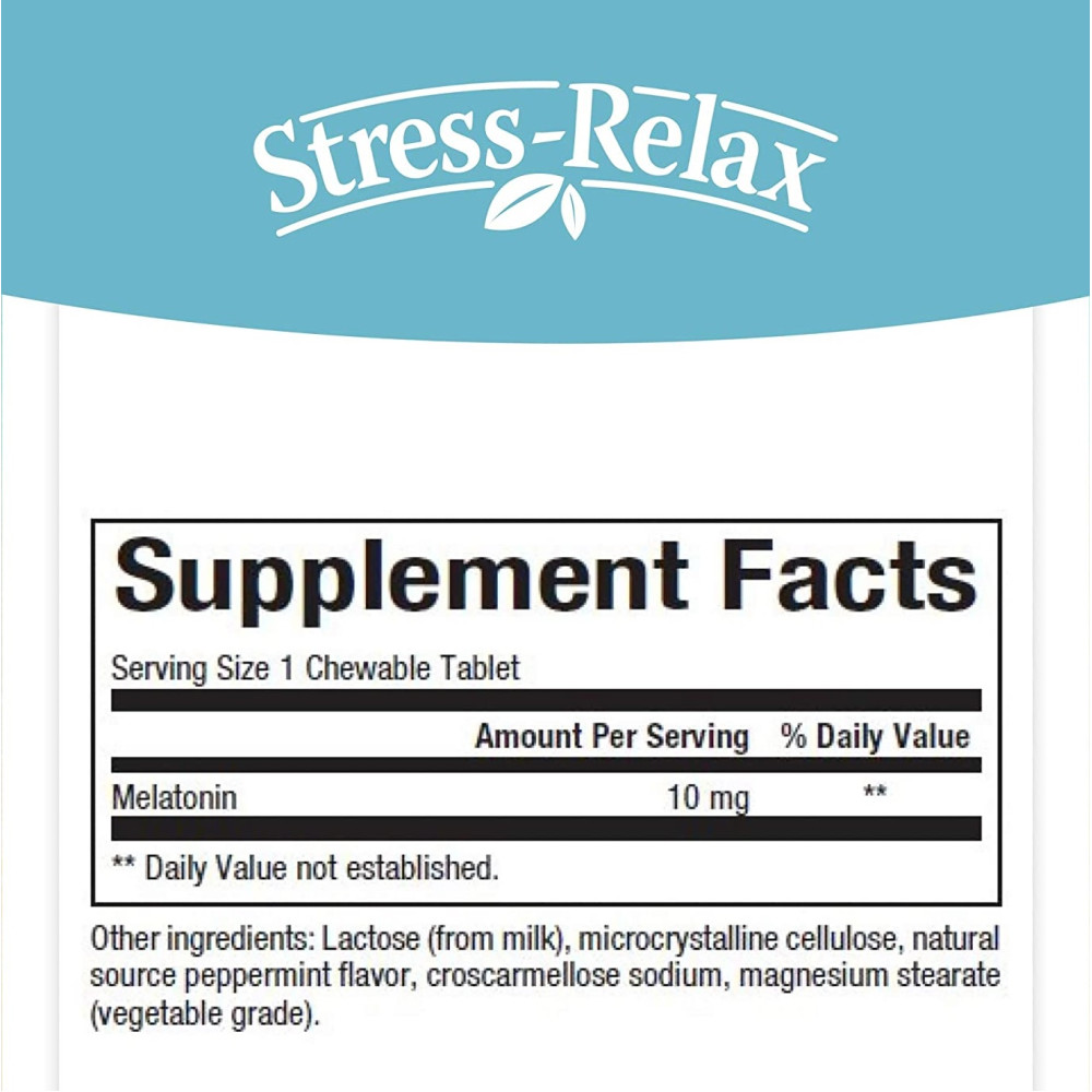 Мелатонін для сну Natural Factors Stress-Relax Melatonin 10 mg 60 Chewable Tabs
