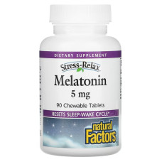 Мелатонін для сну Natural Factors Stress-Relax Melatonin 5 mg 90 Chewable Tabs