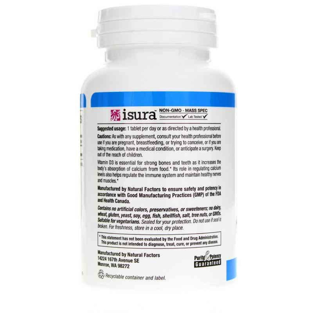Вітамін D Natural Factors Vitamin D3 1000 IU 25 mcg 180 Tabs