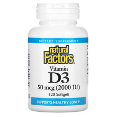 Вітамін D Natural Factors Vitamin D3 2000 IU 50 mcg 120 Softgels