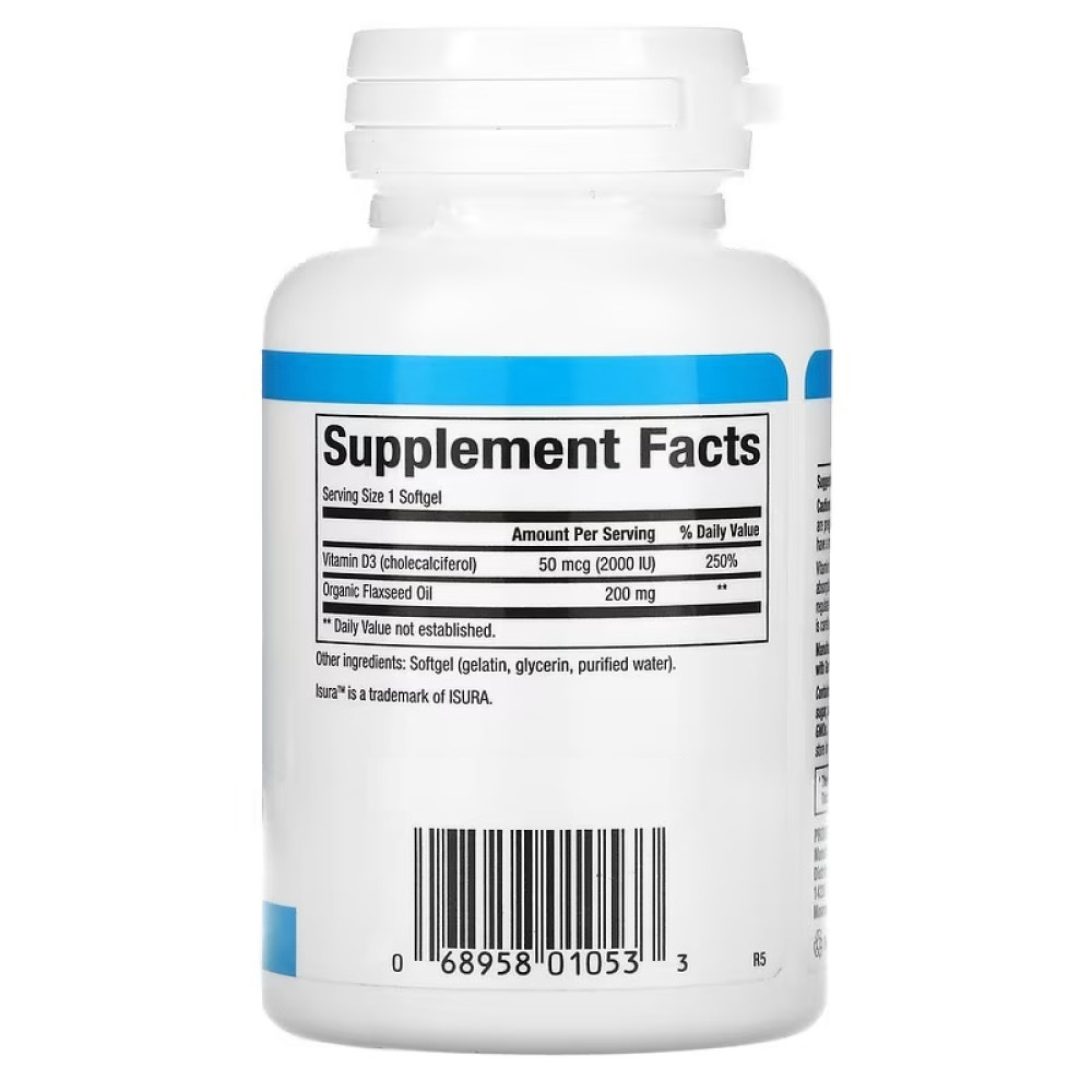 Вітамін D Natural Factors Vitamin D3 2000 IU 50 mcg 120 Softgels