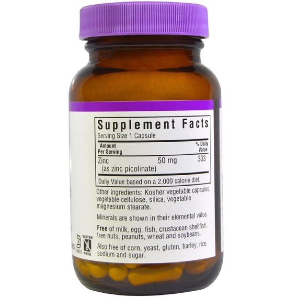 Мікроелемент Цинк Bluebonnet Nutrition Zinc Picolinate 50 mg 50 Veg Caps BLB0738