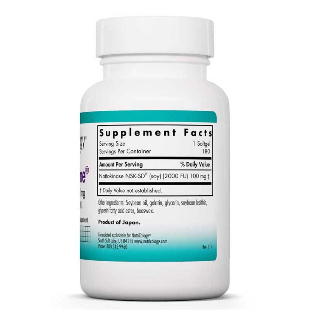 Комплекс для профілактики тиску та кровообігу Nutricology NattoZyme Nattokinase 100 mg 180 Caps ARG-55380