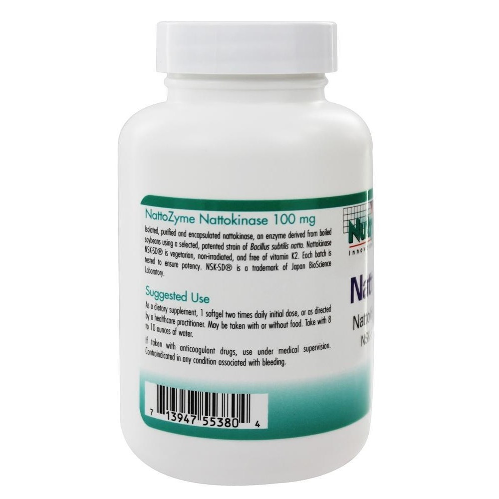 Комплекс для профілактики тиску та кровообігу Nutricology NattoZyme Nattokinase 100 mg 180 Caps ARG-55380