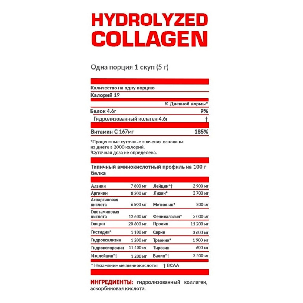 Хондропротектор (для спорту) Nosorog Nutrition Hydrolyzed Collagen 400 g /80 servings/ Pure