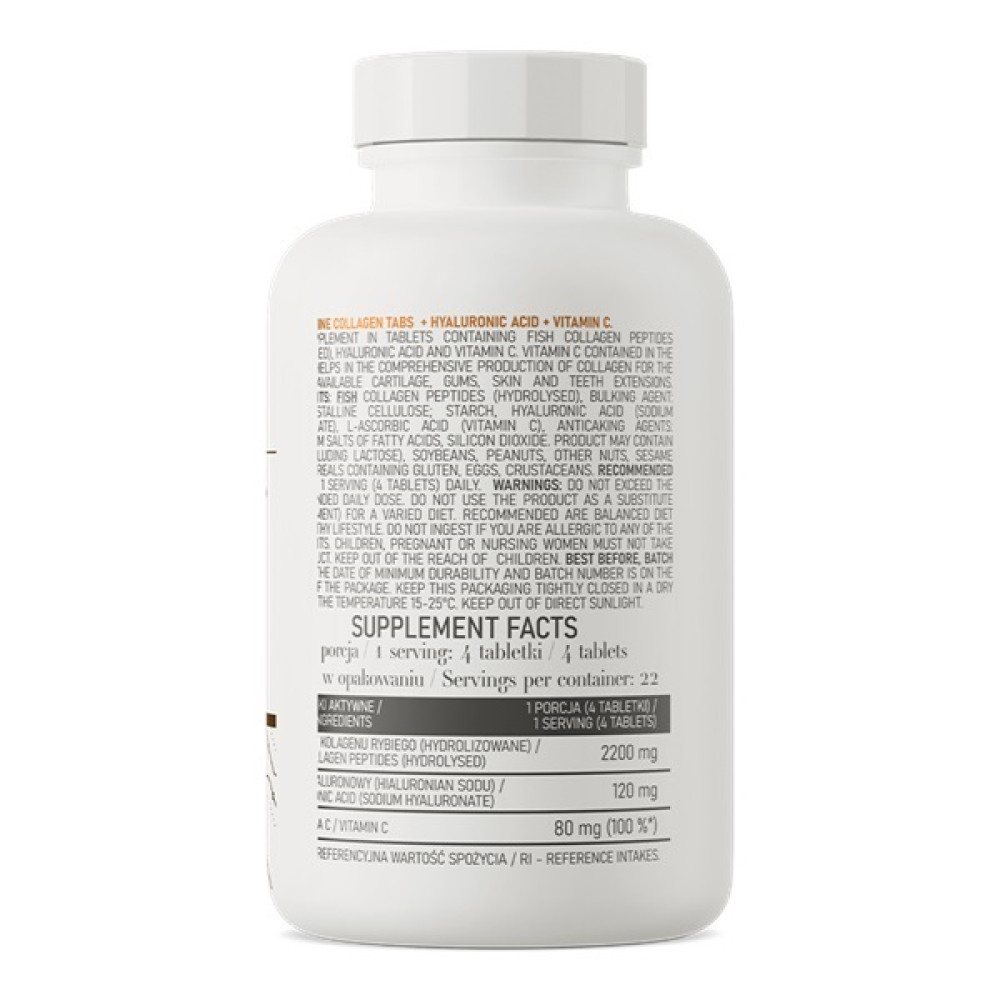 Хондропротектор (для спорту) OstroVit Marine Collagen + Hyaluronic Acid + Vitamin C 90 Tabs