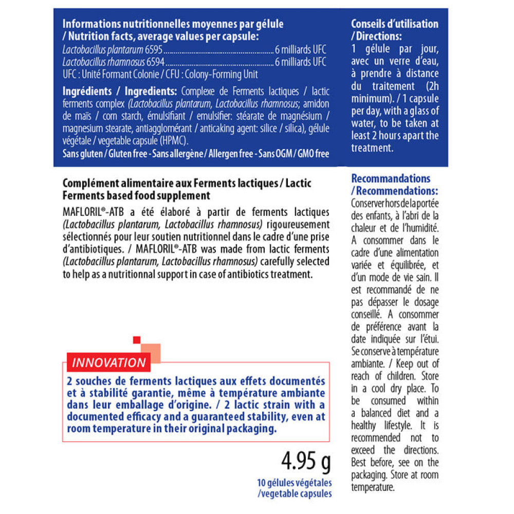Пробіотик INELDEA SANTE NATURELLE MAFLORIL® ATB 10 Caps