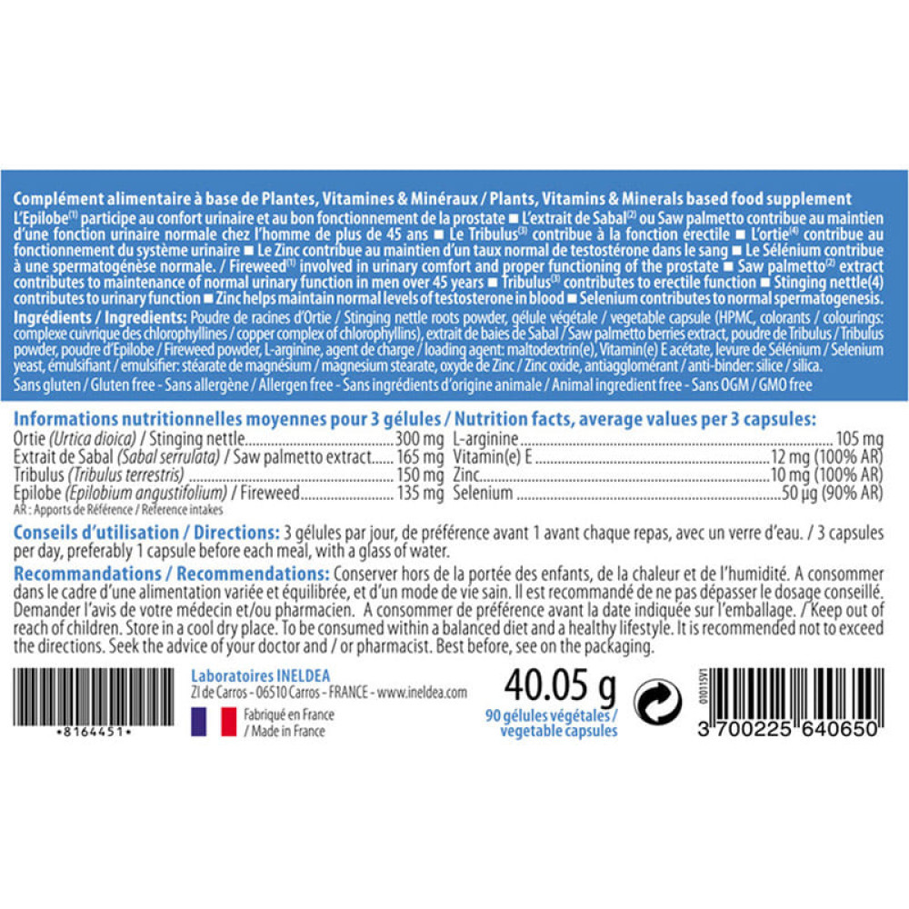 Комплекс для здоров'я передміхурової залози INELDEA SANTE NATURELLE PROSTAVIREX® 90 Caps