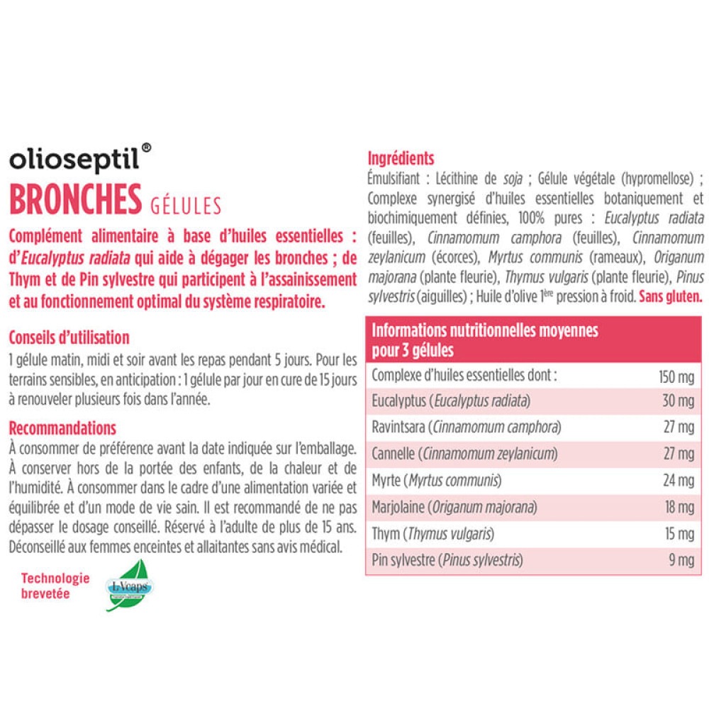 Комплекс для профілактики дихальної системи OLIOSEPTIL BRONCHES 15 Caps