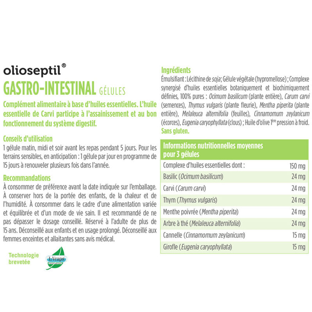 Трав'яні ферменти OLIOSEPTIL GASTRO-INTESTINAL 15 Caps