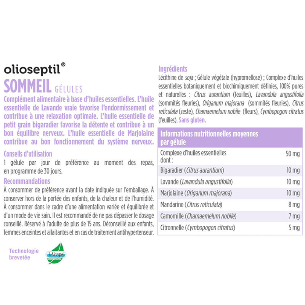Комплекс для сну OLIOSEPTIL Sommeil 30 Caps