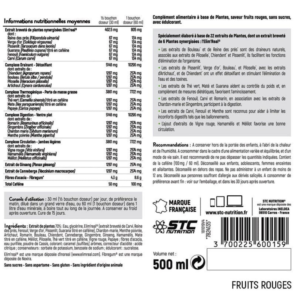 Комплексний жироспалювач STC NUTRITION DRAINAXYL ® 500 ml /16 servings/ Red Fruits