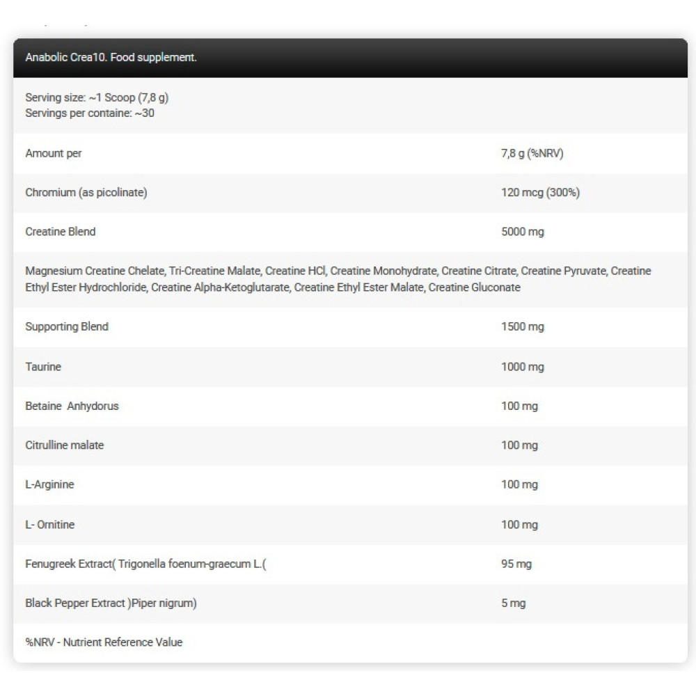 Креатин комплекс Kevin Levrone Anabolic Crea10 207 g /26 servings/ Exotic
