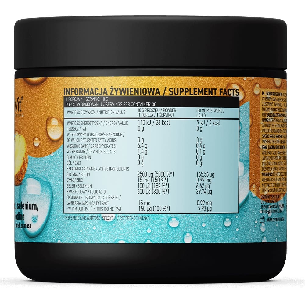 Вітамін B для спорту OstroVit Aqua Kick Biotin 300 g /30 servings/ Pineapple