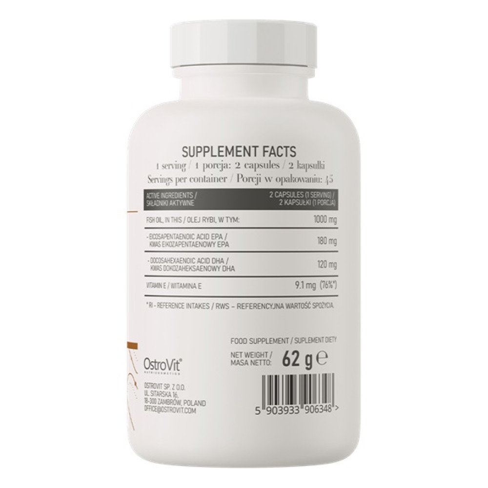 Омега для спорту OstroVit Omega 3 Easy To Swallow 90 Caps