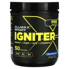 Комплекс до тренування AllMax Nutrition Igniter, Pre-Workout 320 g /50 servings/ Blue Raspberry