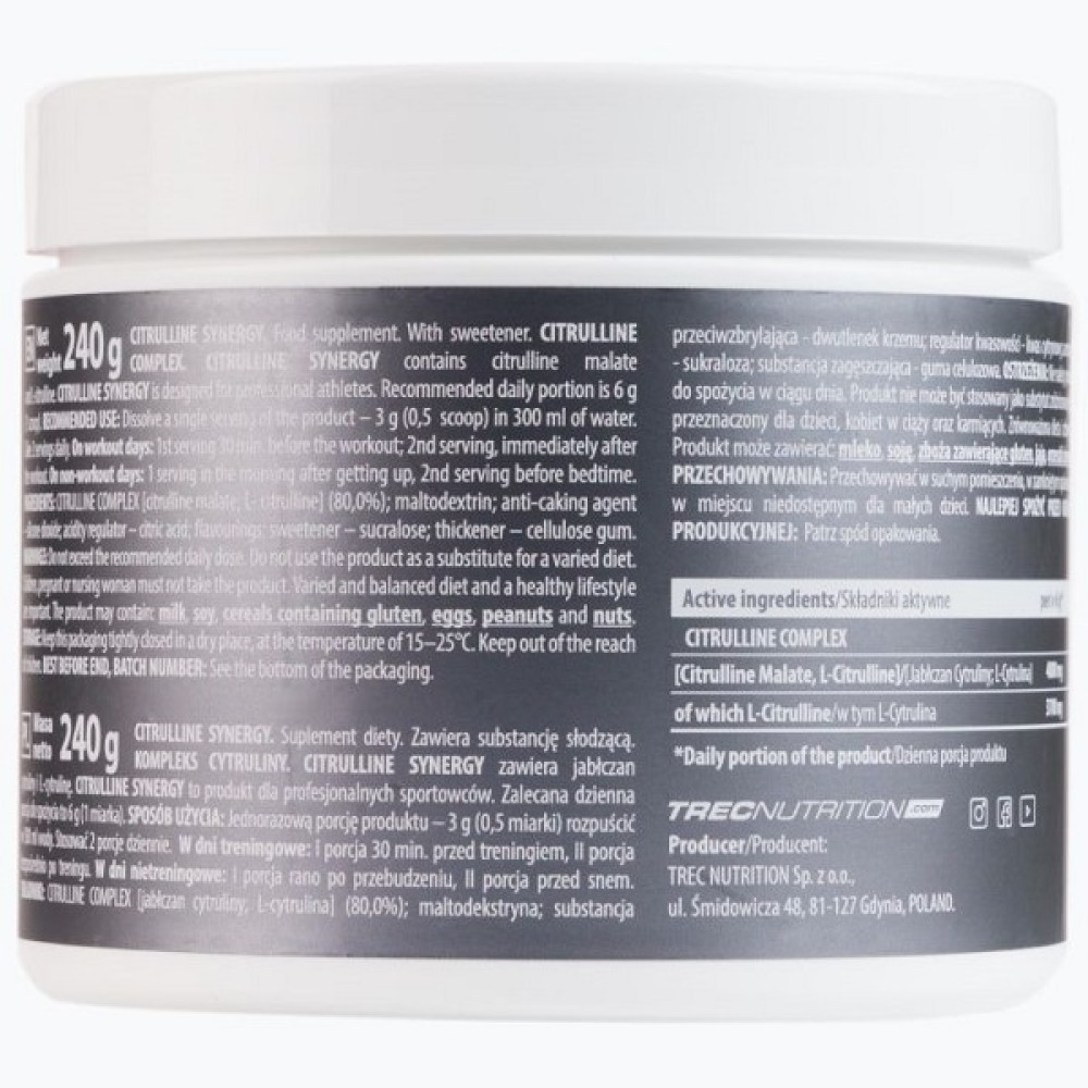 Цитрулін для спорту Trec Nutrition Citrulline Synergy 240 g /80 servings/ Watermelon Apple