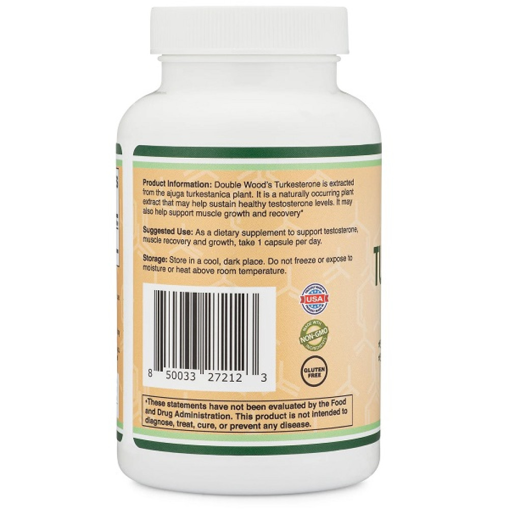 Тестостероновий комплекс Double Wood Ajuga Turkestanica Extract 500 mg Standardized to 10% Turkesterones 120 Caps