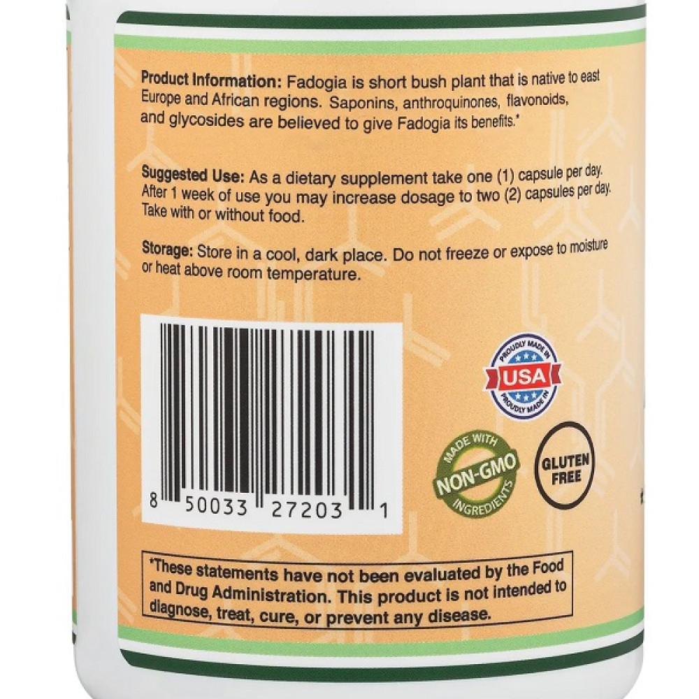 Тестостероновий комплекс Double Wood Fadogia Agrestis Extract 10:1 600 mg 180 Caps