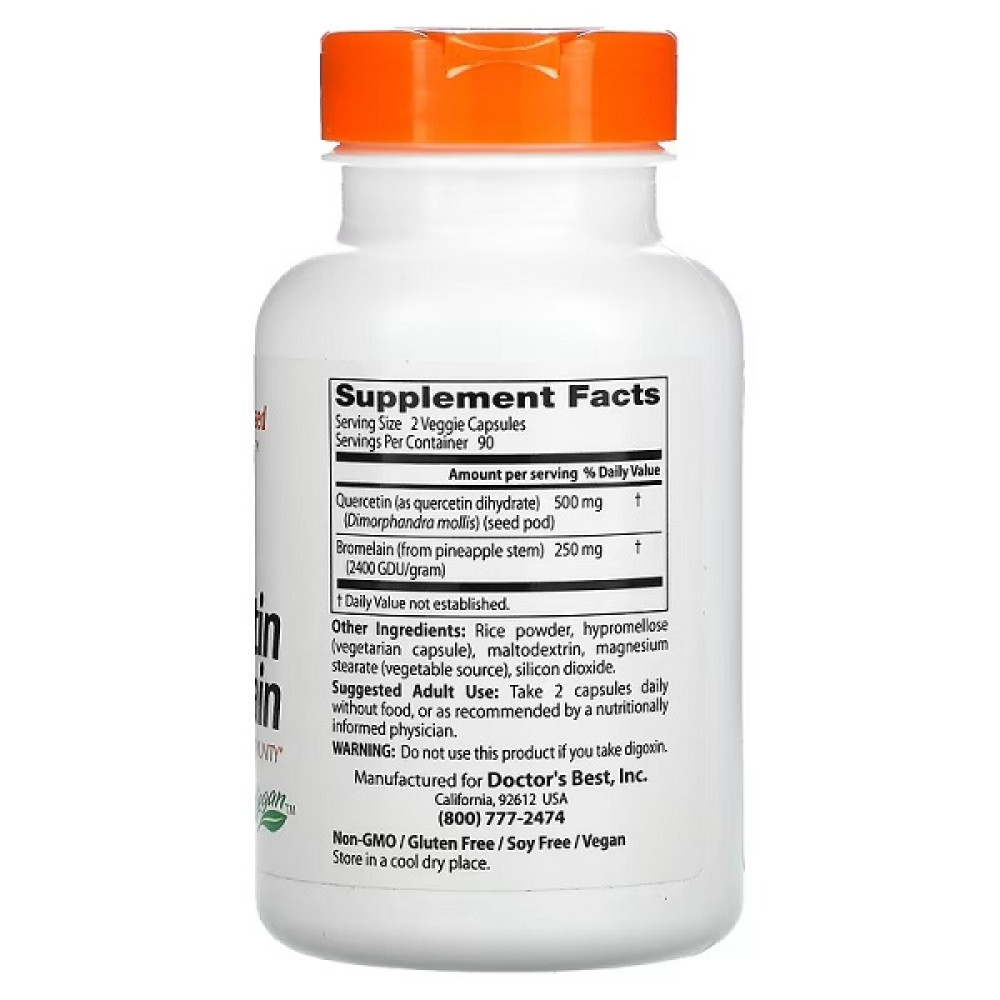Кверцетін Doctor's Best Quercetin Bromelain 180 Veg Caps