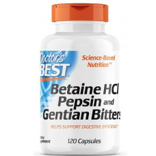 Бетаїну гідрохлорид Doctor's Best Betaine HCL, Pepsin and Gentian Bitters 120 Caps
