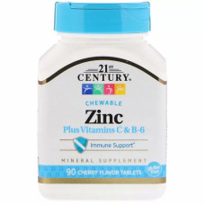 Вітамінно-мінеральний комплекс 21st Century Zinc Plus Vitamins C & B-6 90 Chewable Tabs Cherry