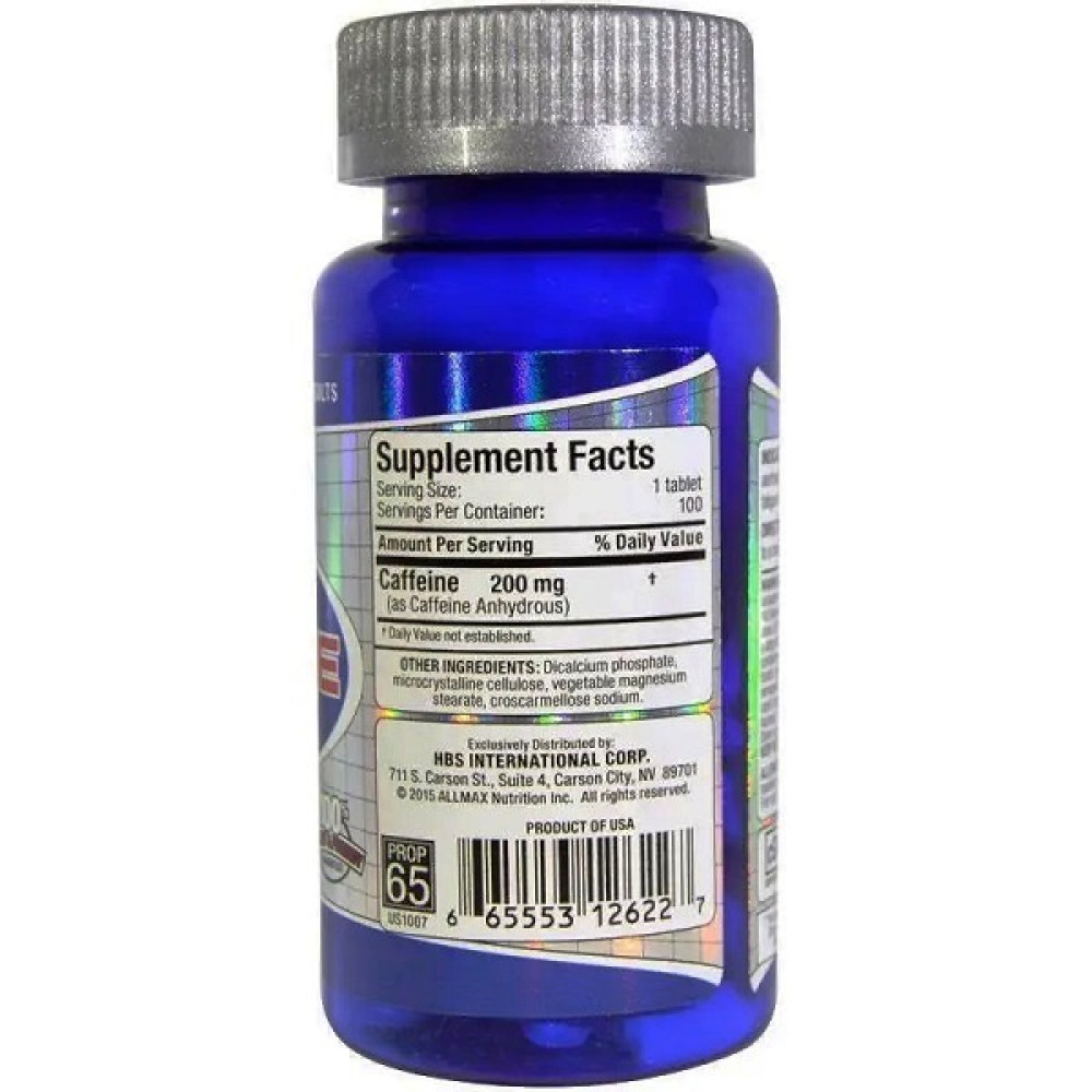 Комплекс до тренування AllMax Nutrition Caffeine 200 mg 100 Tabs