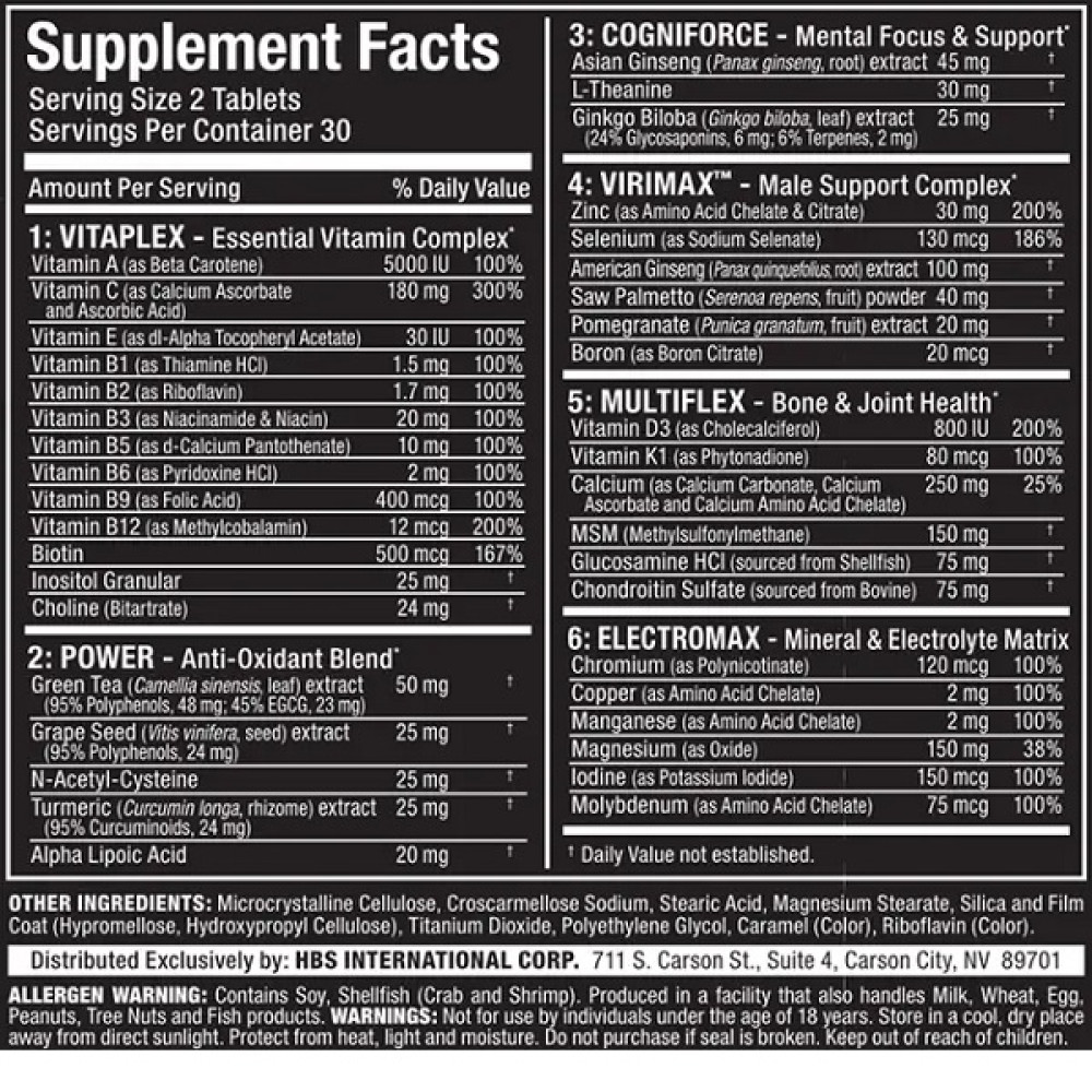 Вітамінно-мінеральний комплекс для спорту AllMax Nutrition VitaForm for Men 60 Tabs