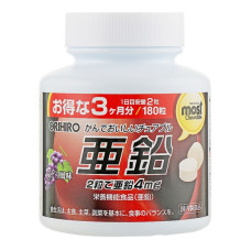 Мікроелемент Цинк Orihiro Zinc 180 Chewable Tabs Grape