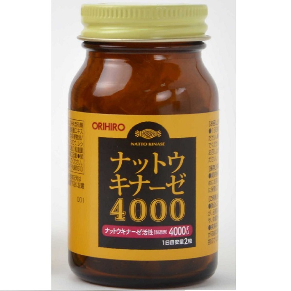 Комплекс для профілактики тиску та кровообігу Orihiro Nattokinase 4000 FU 470 mg 60 Caps