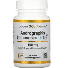 Натуральна добавка для імунітету California Gold Nutrition Andrographis Immune with AP-BIO 100 mg 30 Tabs