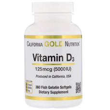 Вітамін D California Gold Nutrition Vitamin D3 5000 IU 360 Fish Softgels Вітамін D California Gold Nutrition Vitamin D3 5000 IU 360 Fish Softgels