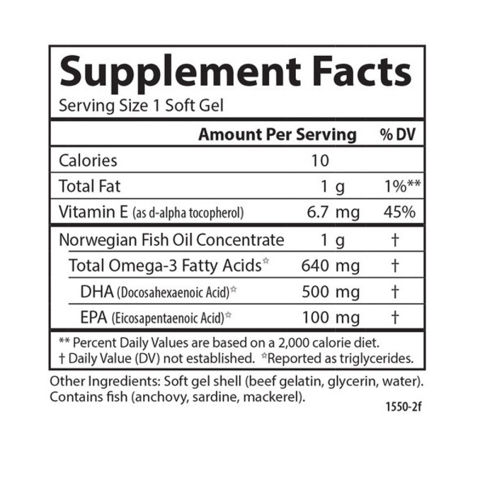 Омега 3 Carlson Labs Super DHA Gems 500 mg 180 Soft Gels