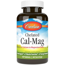 Мультимінеральний комплекс Carlson Labs Chelated Cal-Mag 60 Tabs