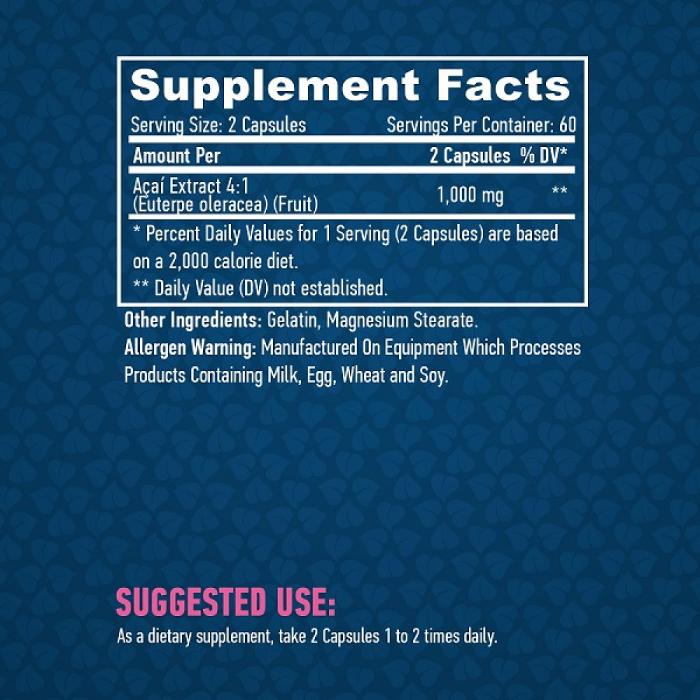 Асаї ягоди Haya Labs Acai 1000 mg 120 Caps