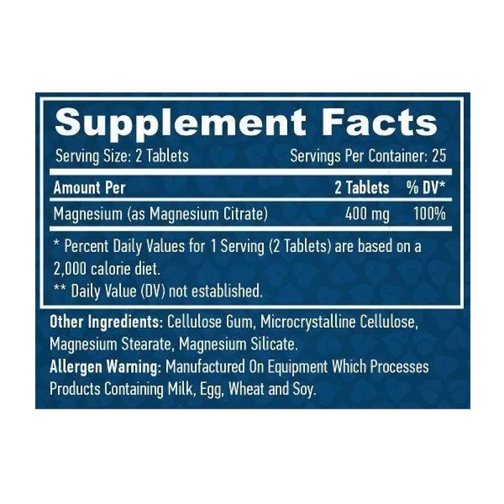 Мікроелемент Магній Haya Labs Magnesium Citrate 200 mg 50 Tabs