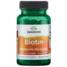Біотин Swanson Biotin High Potency 10000 mcg 60 Softgels
