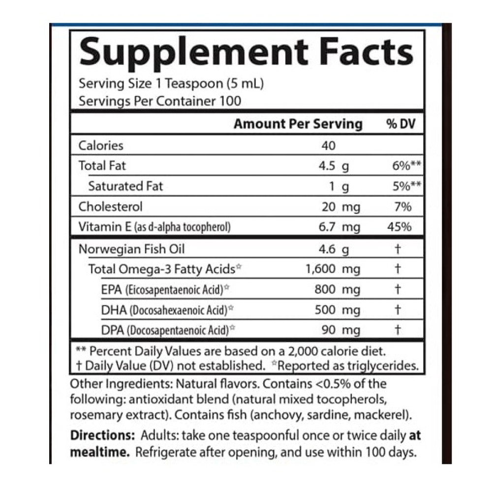Омега 3 Carlson Labs The Very Finest Fish Oil 500 ml /100 servings/ Lemon