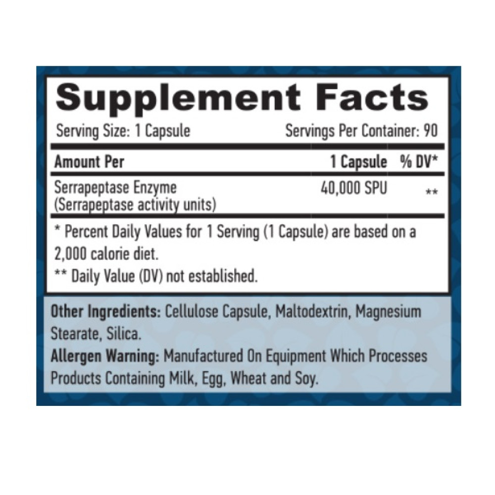 Серрапептаза Haya Labs Serrapeptase 40000 SPU 90 Veg Caps