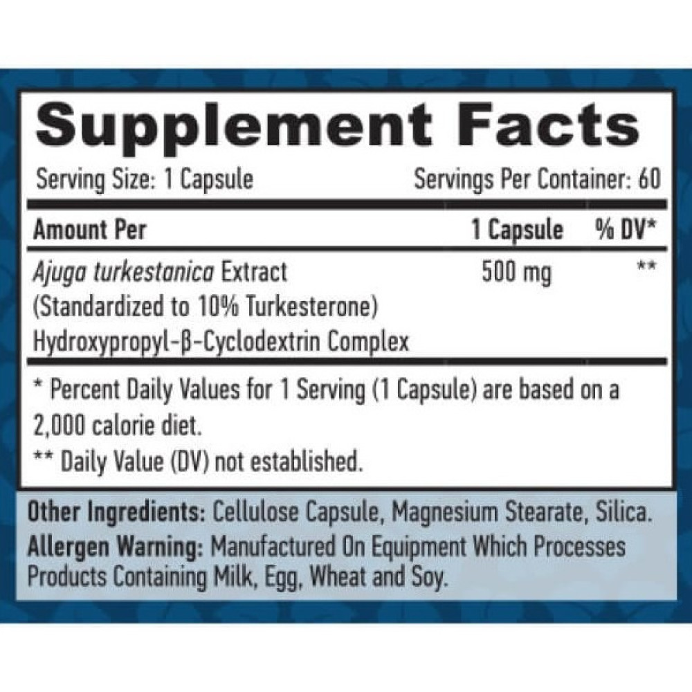 Тестостероновий комплекс Haya Labs Turkesterone 500 mg 60 Caps