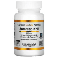 Олія криля California Gold Nutrition Antarctic Krill 500 mg 30 Fish Softgels