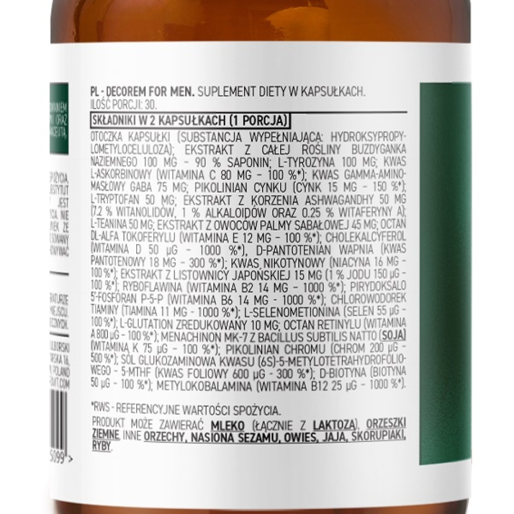 Вітамінно-мінеральний комплекс для спорту OstroVit Pharma Decorem For Men 60 Caps
