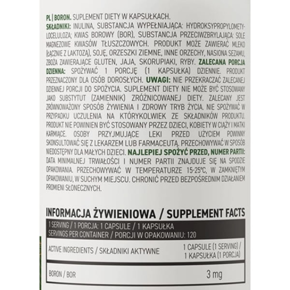 Мікроелемент Бор OstroVit Vege Boron 120 Caps