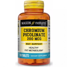 Мікроелемент Хром Mason Natural Chromium Picolinate 200 mcg 100 Tabs