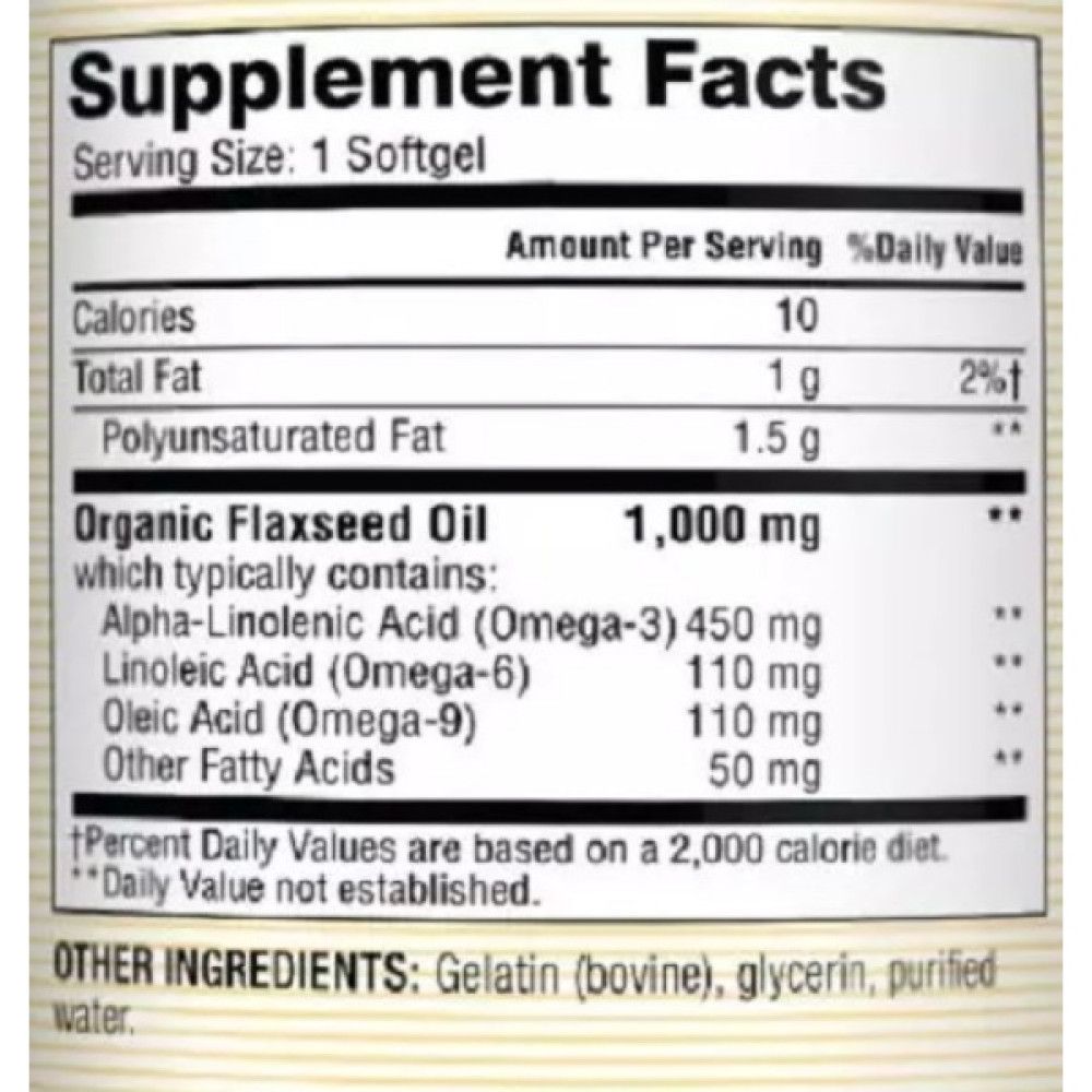 Омега 3-6-9 Mason Natural Flax Seed Oil 1000 mg Omega 3-6-9 100 Caps