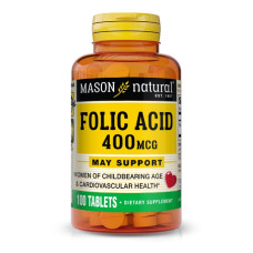 Фолієва кислота Mason Natural Folic Acid 400 mcg 100 Tabs