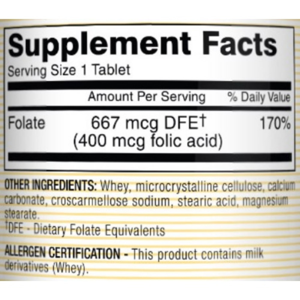 Фолієва кислота Mason Natural Folic Acid 400 mcg 100 Tabs