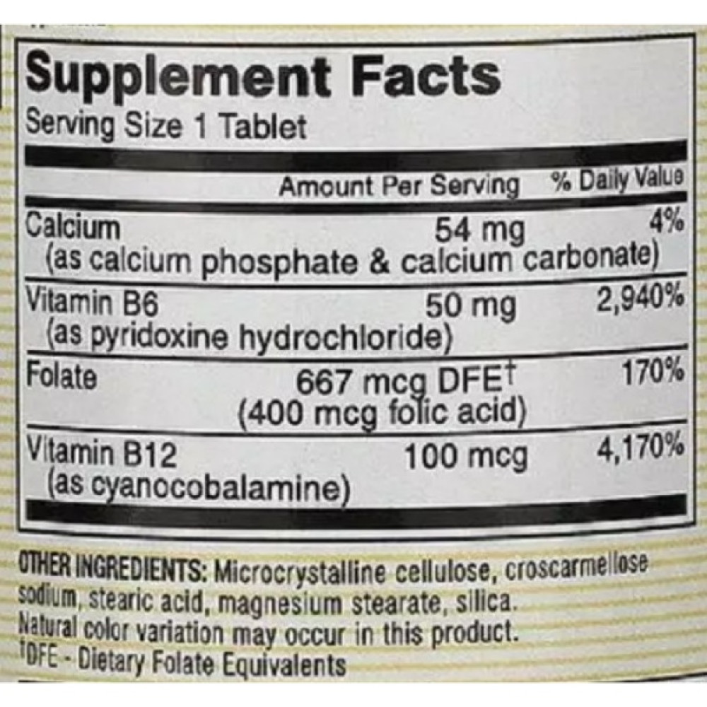 Фолієва кислота Mason Natural Folic Acid B6 & B12 90 Tabs