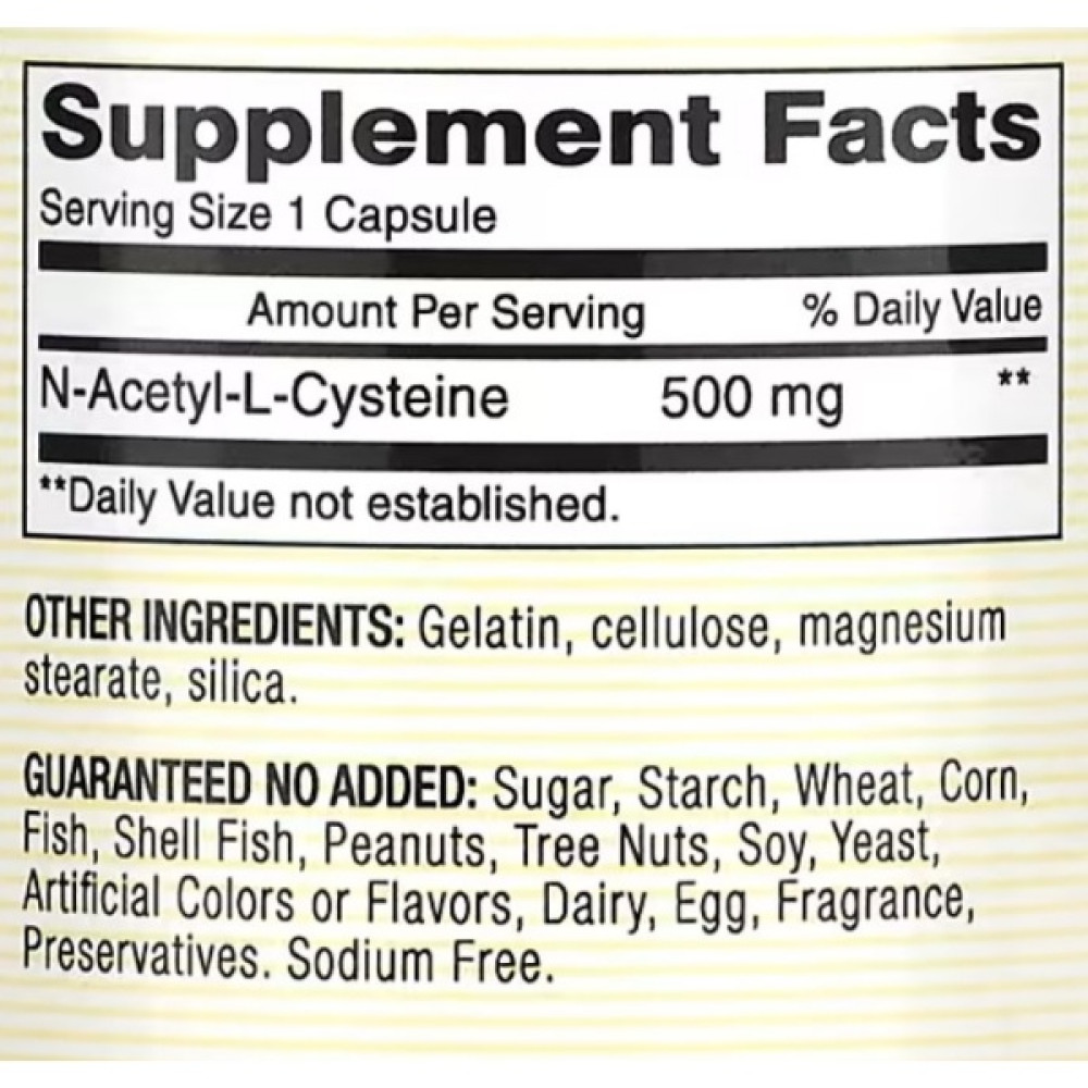 Ацетилцистеїн Mason Natural NAC 500 mg 60 Caps