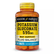 Мікроелемент Калій Mason Natural Potassium Gluconate 595 mg 100 Tabs